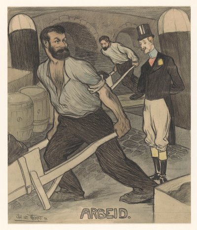 Arbeid (cím az objektumon) alkotó: Jan de Waardt (signed by artist)