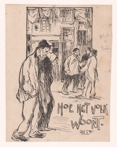 Hogyan élnek az emberek (cím a tárgyon) alkotó: Jan de Waardt (signed by artist)