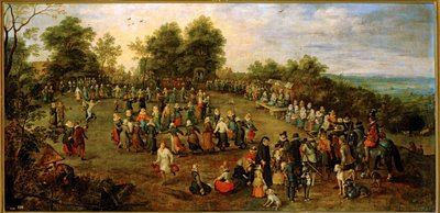 Népi tánc a főhercegek előtt ... (festmény, vászon) alkotó: Jan the Elder Brueghel