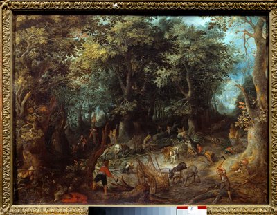 Táj az erdőben, az erdei tehenek Jan Bruegel (vagy Breugel vagy Brueghel vagy Breughel) festménye, az egykori Bruegel de Velours (1568-1625) 17. századi Toulouse, Musee des Augustins. alkotó: Jan the Elder Brueghel