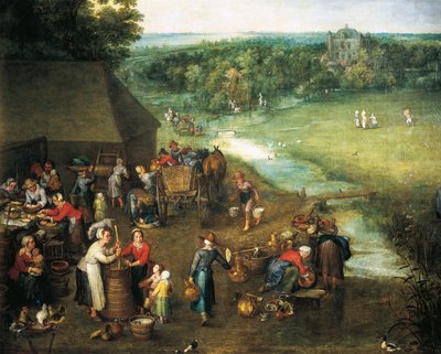 Élet vidéken, részlet (festmény) alkotó: Jan the Elder Brueghel