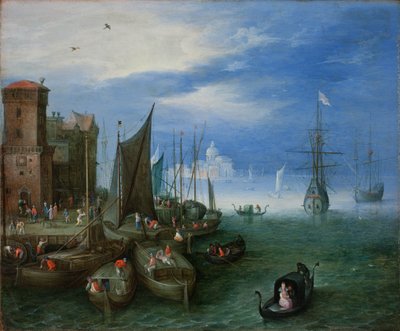 Kikötői jelenet Velencében (olaj, réz) alkotó: Jan the Elder Brueghel