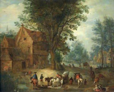 Falusi jelenet, 1640-60 körül (olaj, réz) alkotó: Jan the Elder Brueghel