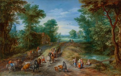 Erdős táj utazókkal alkotó: Jan the Elder Brueghel