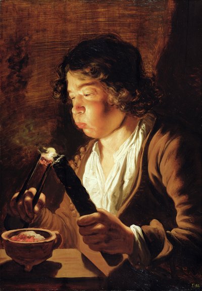 Tűz és gyermekkor: Fiú tűzfogóval és fáklyával, 1623-25 alkotó: Jan the Elder Lievens