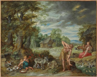 Ádám a mezőn dolgozik, Ádám és Éva története című filmből alkotó: Jan Brueghel the Younger