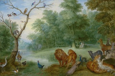 Paradicsom az ember bukásával, 1630 körül (olaj, réz a panelen) alkotó: Jan Brueghel the Younger