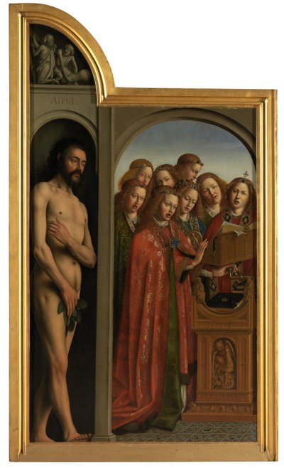 Ádám és az éneklő angyalok (olaj, vászon) alkotó: Jan van (after) Eyck