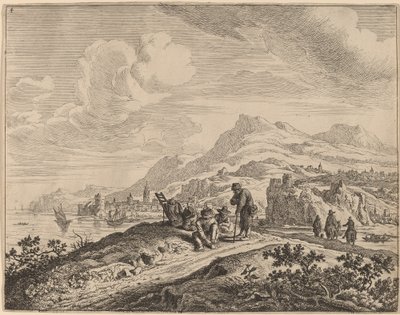 Kilátás a Rajna folyóra alkotó: Jan van Aken after Herman Saftleven