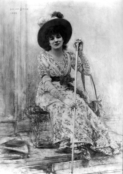 Sarah Bernhardt (1844-1923) portréja alkotó: Jan van Beers