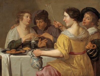 Die Bretzelesser. 1630-40 alkotó: Jan van Bijlert
