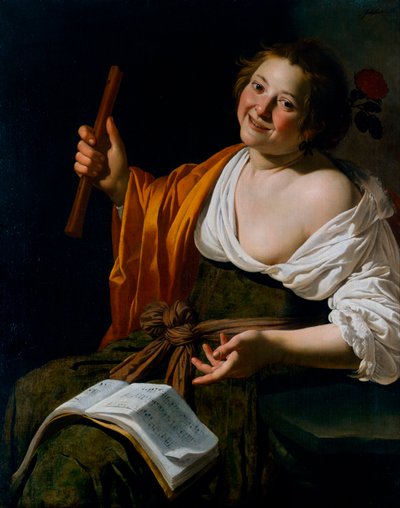 Lány fuvolával, 1630 körül (olaj, vászon) alkotó: Jan van Bijlert or Bylert