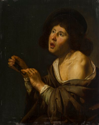 Egy fiú portréja hangszerrel (olaj a táblára fektetve) alkotó: Jan van Bijlert or Bylert