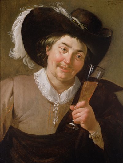 Egy borospoharat tartó férfi portréja alkotó: Jan van Bijlert or Bylert