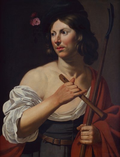 Pásztorfiú, kezében egy szélhámos és egy furulya (olaj, vászon) alkotó: Jan van Bijlert or Bylert