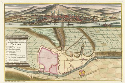 Trier térképe, 1704 Plan de la Ville et: Chateau: de Traarbach (cím a tárgyon) alkotó: Jan van Call (II)