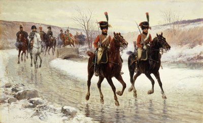Napóleon és kísérője, alkotó: Jan van Chelminski