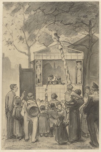 Nézők bábelőadás előtt alkotó: Jan van Essen (possibly)