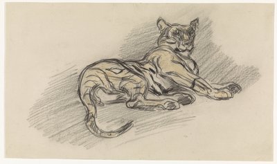 Fekvő tigris, jobbra alkotó: Jan van Essen