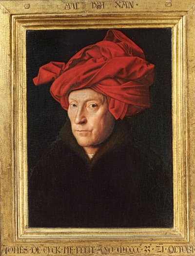 Egy férfi vörös turbánban ... (festmény fára) alkotó: Jan van Eyck