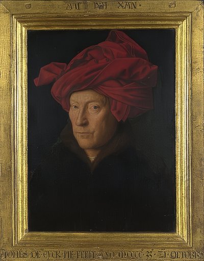 Férfi portré (önarckép?). 1433 alkotó: Jan van Eyck