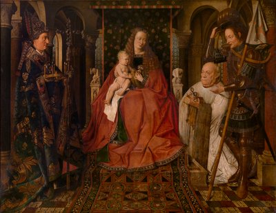 Madonna Szent Györggyel, Reimsi Szent Donáciánnal és Van der Paele adományozó kanonokkal körülvéve alkotó: Jan van Eyck