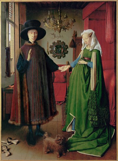 Giovanni Arnolfini és felesége portréja, korábban "Arnolfini esküvő" néven ismert. alkotó: Jan van Eyck