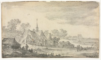 Épületcsoport a tengerparton alkotó: Jan van Goyen