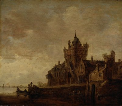 Folyóparti táj várral alkotó: Jan van Goyen
