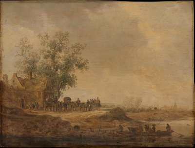 Megálló a fogadó előtt alkotó: Jan van Goyen
