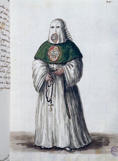 Krisztus választójogi konfraternitása, amelyet a velencei San Giovanni in Oleo templomban alapítottak, egyesülve a római San Rocco Konfraternitással 1621-ben, II. f 72. kötet, Giovanni di Grevembroch vagy Grevenbroch (1731-1807) alkotó: Jan van Grevenbroeck