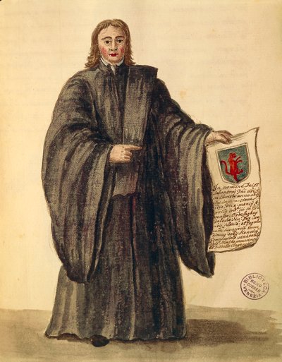 Chioggia város nagy kancellárja, Jan van Grevenbroeck vagy Giovanni Grevembroch (1731-1807), Gli Donne de Veneziani, illusztrált jelmezkönyvből, akvarell alkotó: Jan van Grevenbroeck