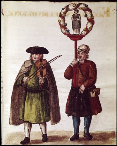 Egy szent szentté avatásának vallási ünnepe (szentté avatásának vallási ünnepe) Akvarell rajz és tus Jan van Grevenbroeck (vagy Giovanni Grevembroch (Grevenbroch) (1731-180) „Velencei szokások” című kéziratából alkotó: Jan van Grevenbroeck