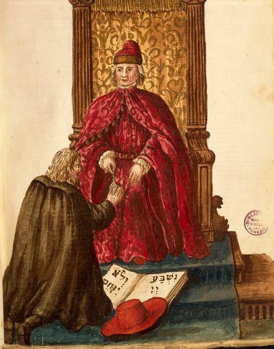 A köztársasági méltóság hűséget esküszik a velencei dózsára, Jan van Grevenbroeck vagy Giovanni Grevembroch (1731-1807), Gli Abiti de Veneziani, illusztrált jelmezkönyvből, akvarell alkotó: Jan van Grevenbroeck