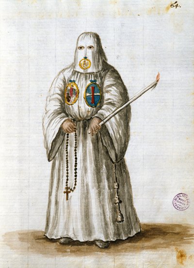 Sienai Szent Bernát Konfraternitás köntösei (toll, tinta és WC papíron) alkotó: Jan van Grevenbroeck