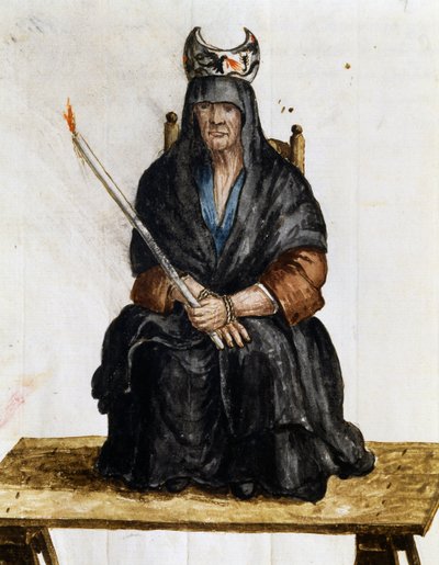 Varázslónő, illusztráció a Szinte minden korú velencei viseletből, szorgalmasan gyűjtötték és festették a 18. században, Giovanni di Grevembroch (1731-1807) alkotó: Jan van Grevenbroeck