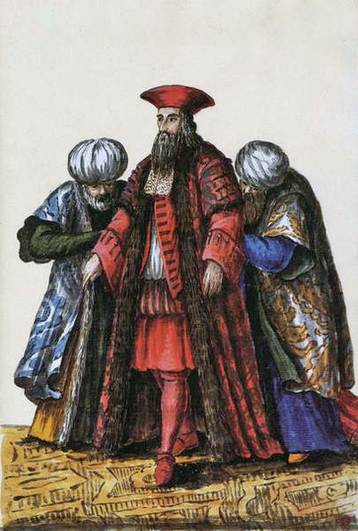 A Velencei Köztársaság és Konstantinápoly nagykövete (toll, tinta és WC papíron) alkotó: Jan van Grevenbroeck