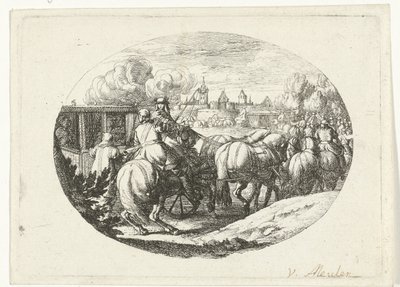 A hadsereg és a kocsik beköltöznek a városba Katonai jelenetek XIV. Lajos francia király életéből (sorozat címe) alkotó: Jan van Huchtenburg