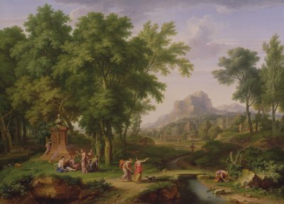 Árkádiai tájkép Flóra mellszobrával, 1724-25 (párja 68872) alkotó: Jan van Huysum