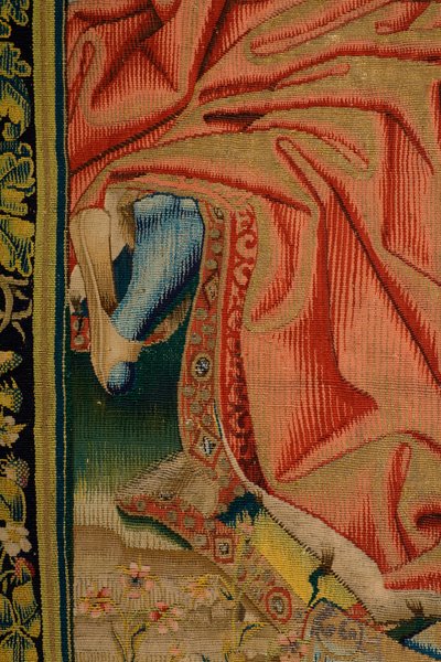 Flamand gobelin. Patrimonio Nacional (Despedida de Cristo/Despedida de Cristo/Krisztus elbúcsúzik édesanyjától). sorozat: El Dosel de Carlos V/V. Károly mennyországa. alkotó: Jan van II Coninxloo