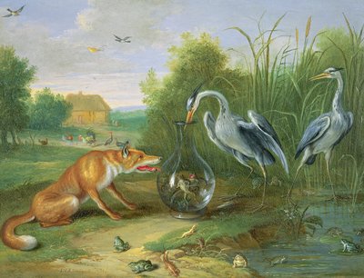 A gém és a róka, 1661 (olaj, réz) alkotó: Jan van Kessel the Elder