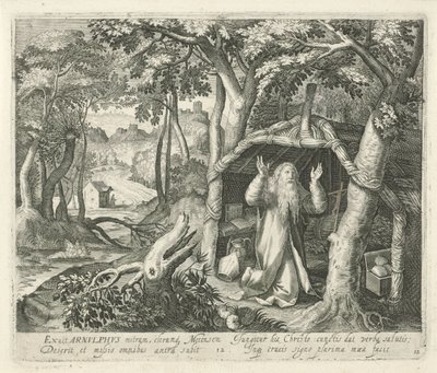 A metzi H. Arnulphus remeteként Szentek és remeték (sorozat címe) alkotó: Jan van Londerseel