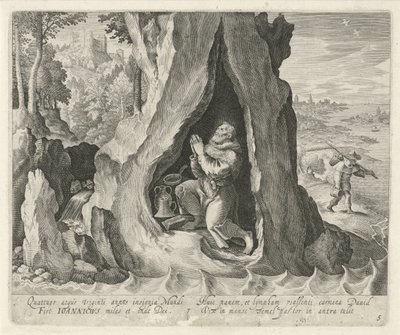 Bithyniai Szent Johannic, mint remete Szentek és remeték (sorozat címe) alkotó: Jan van Londerseel