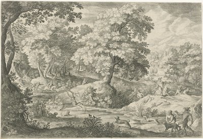 Szarvas vadászat a mocsárban alkotó: Jan van Londerseel