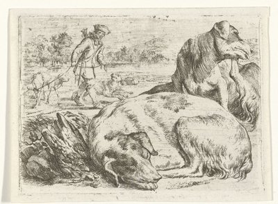 Hunter a kutyáival alkotó: Jan van Ossenbeeck