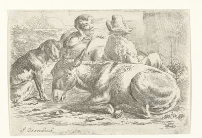 Két pihenő szamárhajtó alkotó: Jan van Ossenbeeck