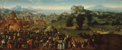 Táj tornával és vadászokkal, 151920. alkotó: Jan van Scorel
