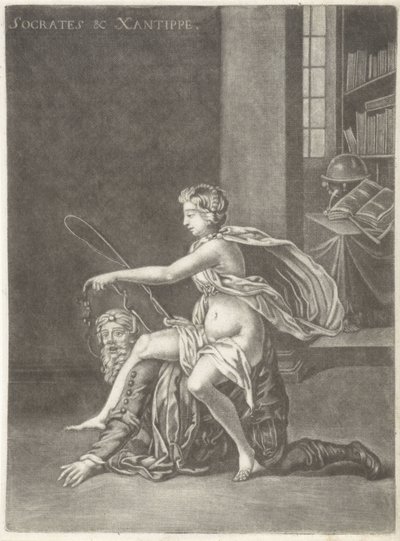 Szókratészt a felesége gúnyolta Szókratész és Xanthippe (cím a tárgyon) alkotó: Jan van Somer