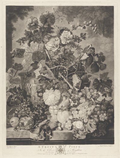 Egy gyümölcsdarab, Richard Earlom metszete, 1781 alkotó: Jan van after Huysum