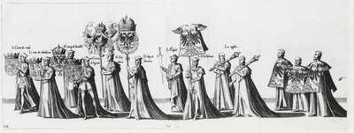 Császári fegyverek V. Károly császár temetési menetén, 1559 alkotó: Jan van and Doetechum Doetechum the elder